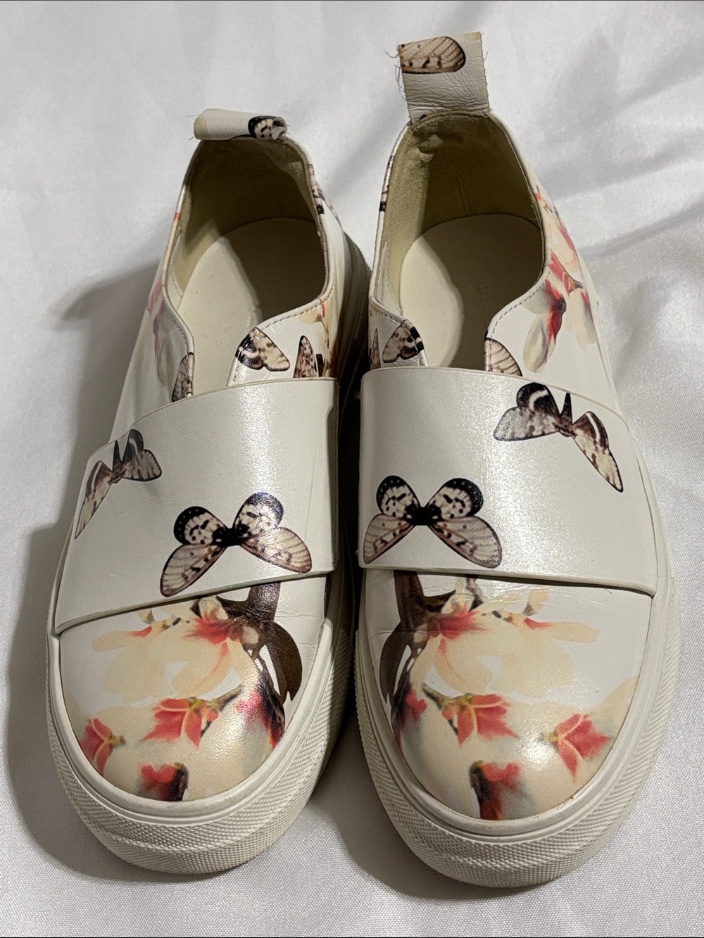Givenchy White Floral Slip-On Sneakers with Bow Motif Size 35